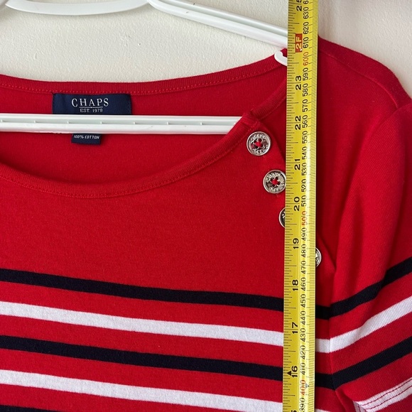 Short sleeve striped red buttons business casual size medium - Picture 7 of 9